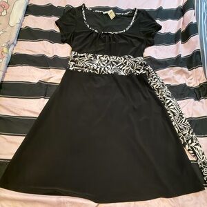 White House Black Market Black Dress with White Trim